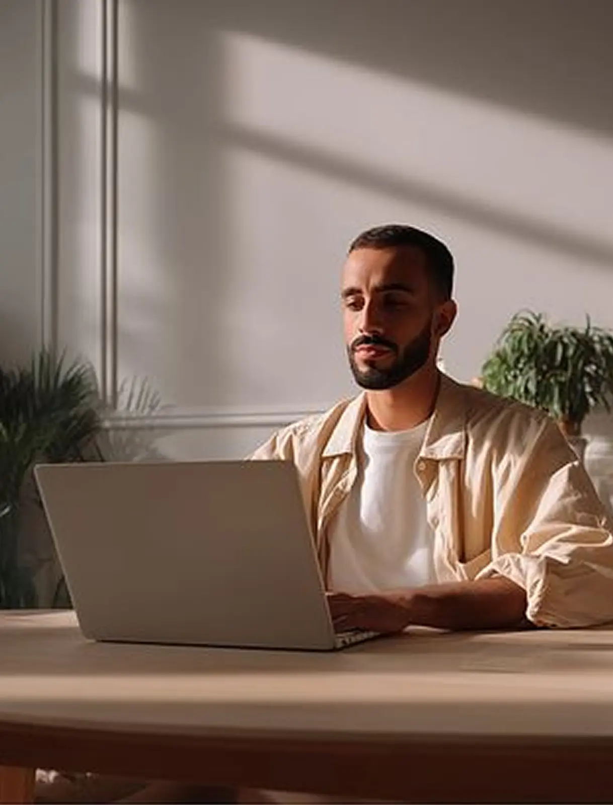 A Vendaw business owner working on his laptop